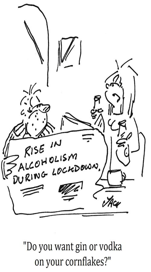 "Do you want gin or vodka on your cornflakes?"