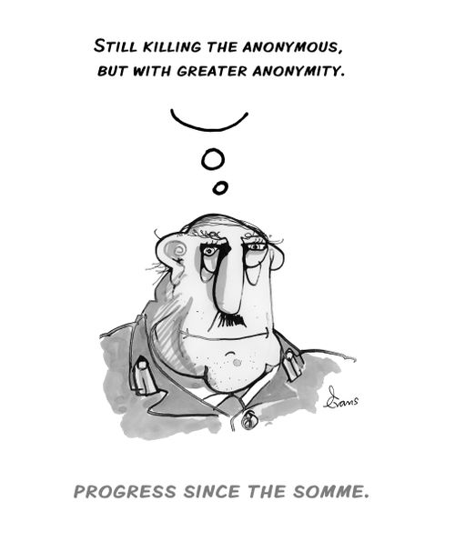 "Still killing the anonymous, but with greater anonymity."