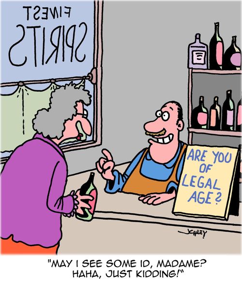 "May I see some ID, Madame? Haha, just kidding!"