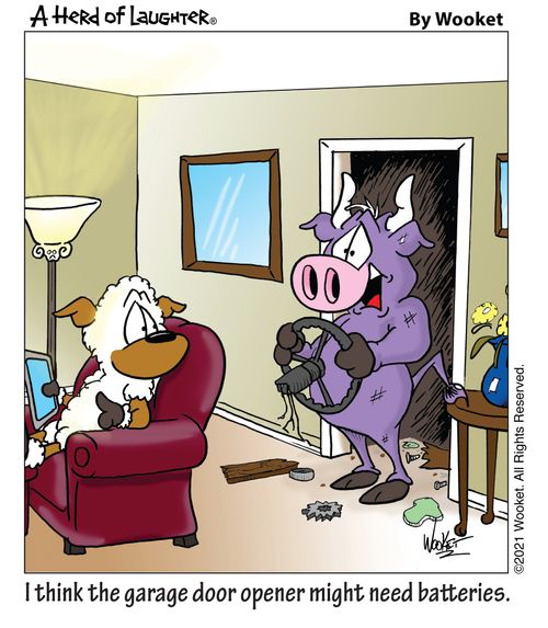 "I think the garage door opener might need batteries."