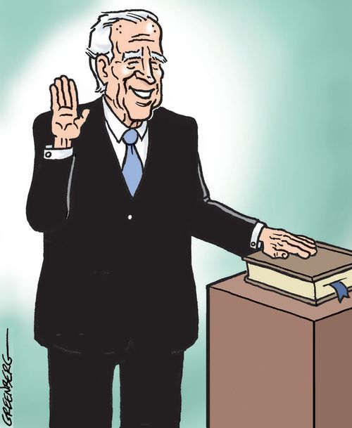 Joe Biden inauguration caricature