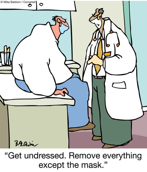 "Get undressed. Remove everything except the mask."