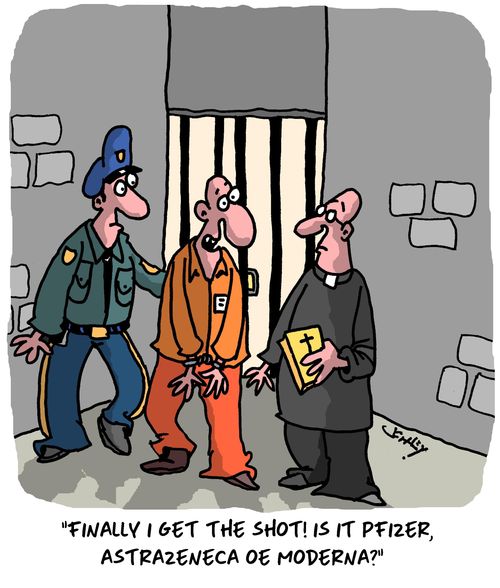 "Finally I get the shot! Is it Pfizer, AstraZeneca or Moderna?"
