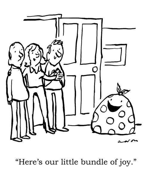 "Here's our little bundle of joy."