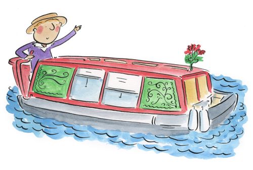 Bargeman on a canal boat.