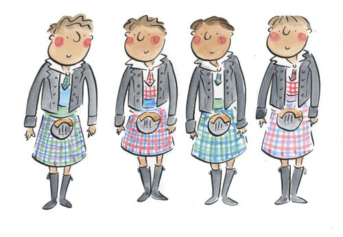 Four men in kilts.