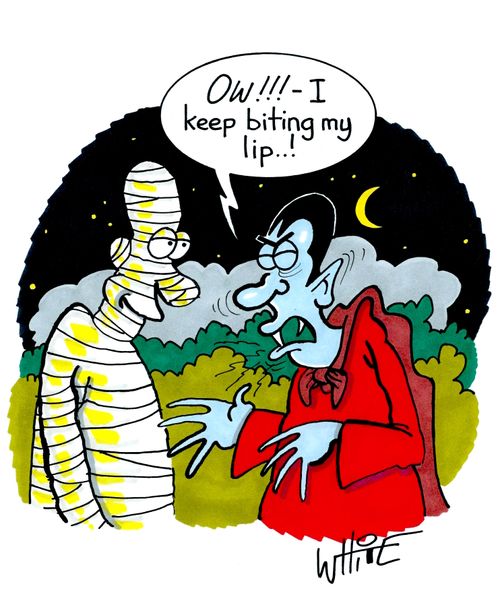 "OW!!! - I keep biting my lip...!"