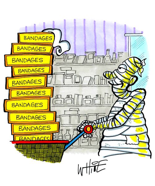Shopping for bandages...