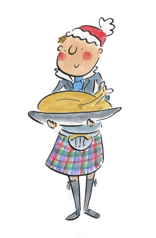 Scot with a turkey at Christmas.