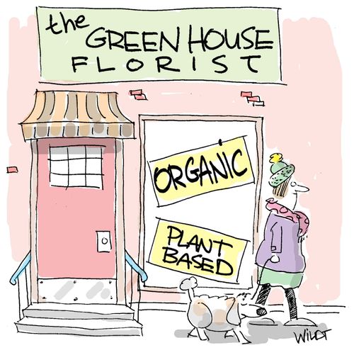 Florist advertises as being organic and plant based.
