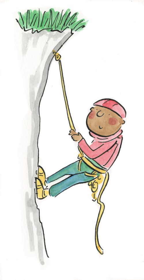 Man abseiling.