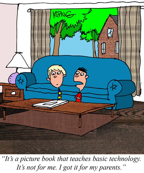 "It's a picture book that teaches basic technology. It's not for me. I got it for my parents."