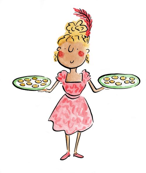  A Woman Holding Canapes