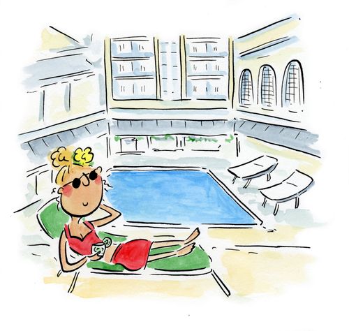 Lounging by the pool