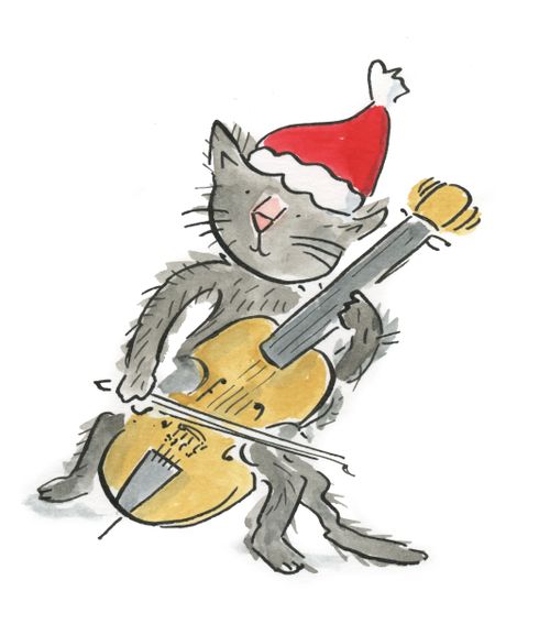 Cat plays the cello