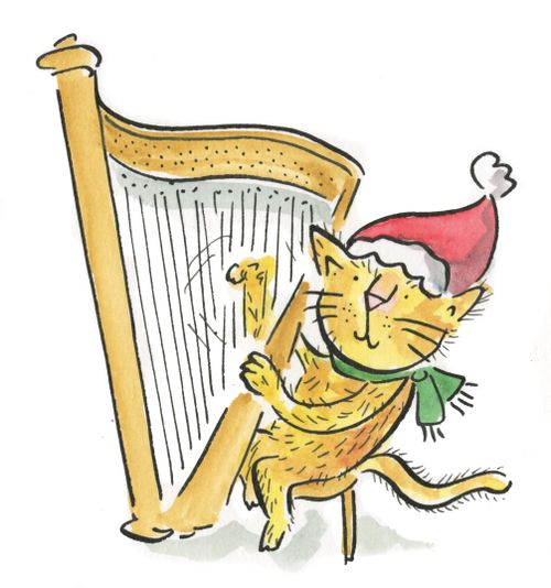 Cat on the Harp