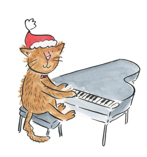 Cat at the piano