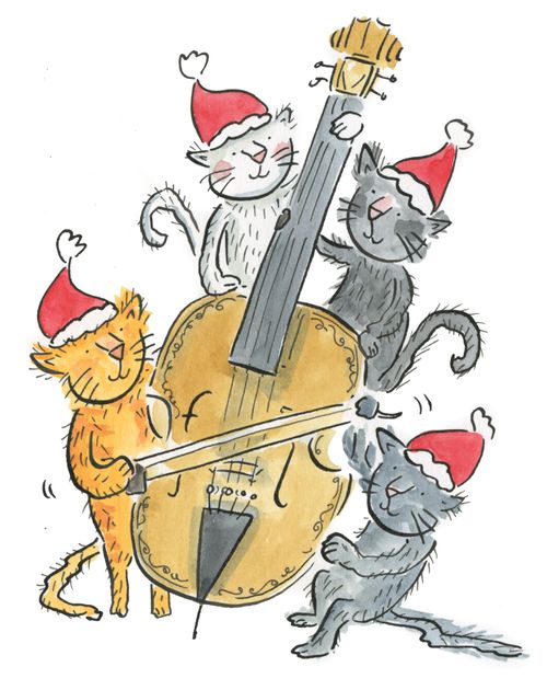 Cats play the double bass