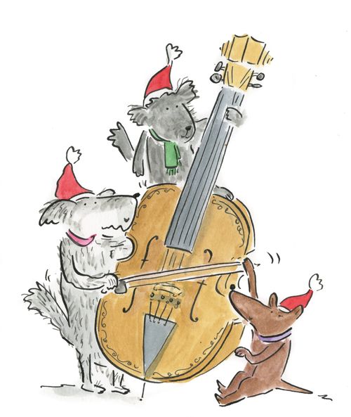 Dogs play the double bass