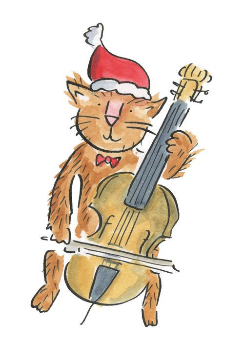 Cat plays the cello
