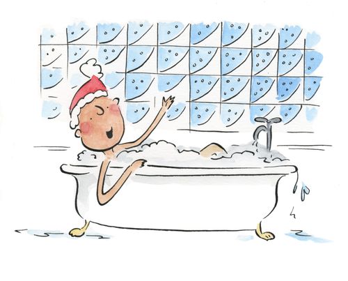 Christmas singing in the bath