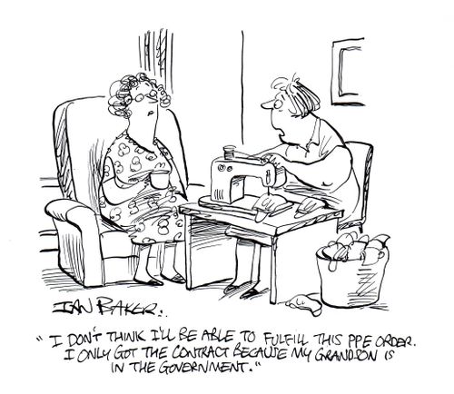 "I don't think I'll be able to fulfill this PPE order. I only got the contract because my grandson is in the government."