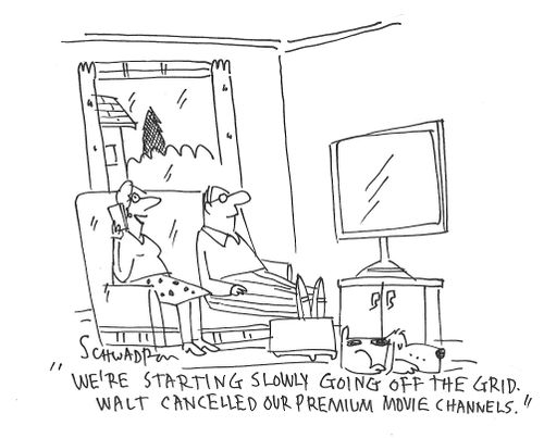"We're starting slowly going off the grid. Walt cancelled out premium movie channels."