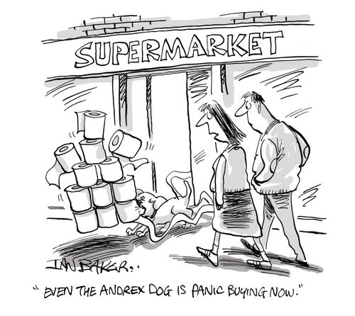 "Even the Andrex Dog is panic buying now."
