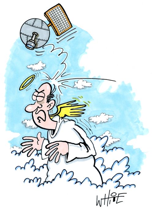 Angel versus satellite...