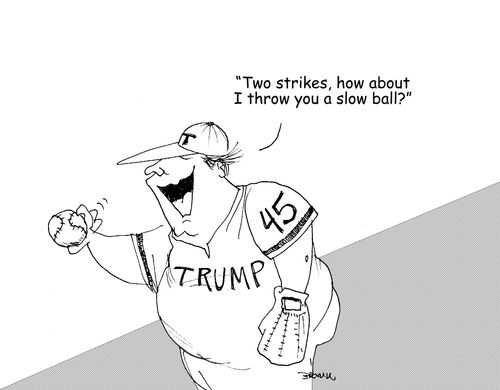 "Two strikes, how about I throw you a slow ball?" 