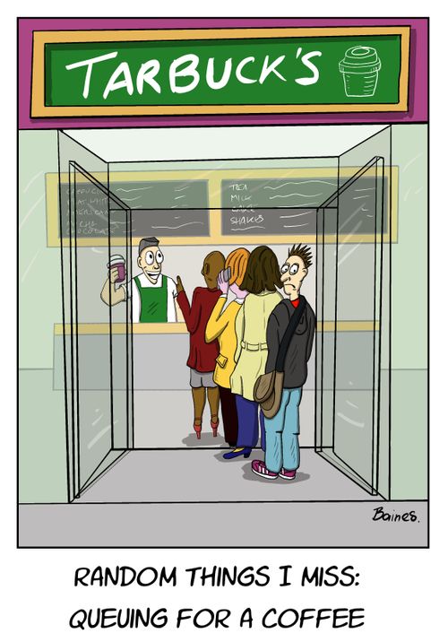 Random things I miss: Queuing for a coffee