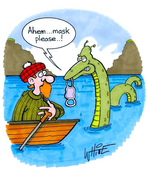 Loch Ness monster facemask reminder...