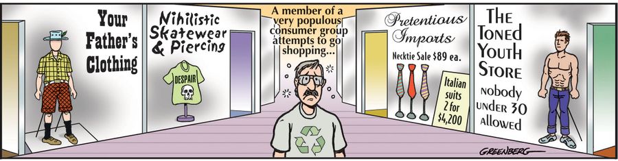A member of a very populous consumer group attempts to go shopping...