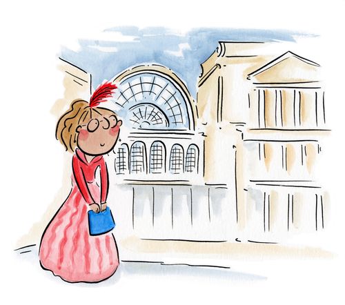 Lady going to a show at the Royal Opera House.