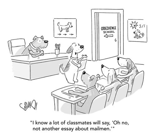 "I know a lot of classmates will say, 'Oh no, not another essay about mailmen.'"