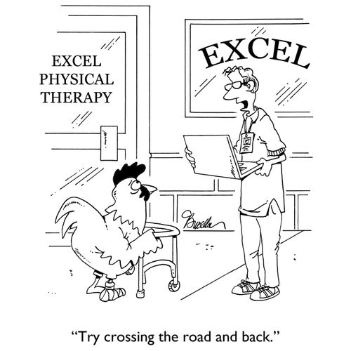 "Try crossing the road and back."