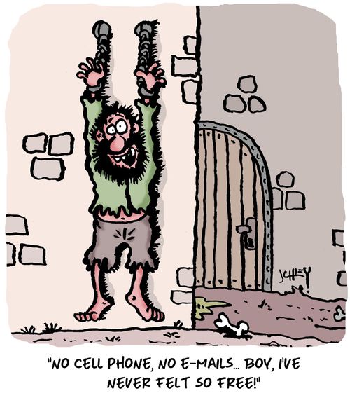 "No cell phone, no e-mails... boy, I've never felt so free1"