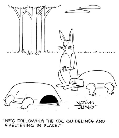 "He's following the CDC guidelines and sheltering in place."