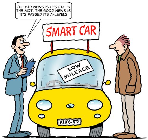 "The bad news is it's failed the MOT. The good news is it's passed it's A-Levels."