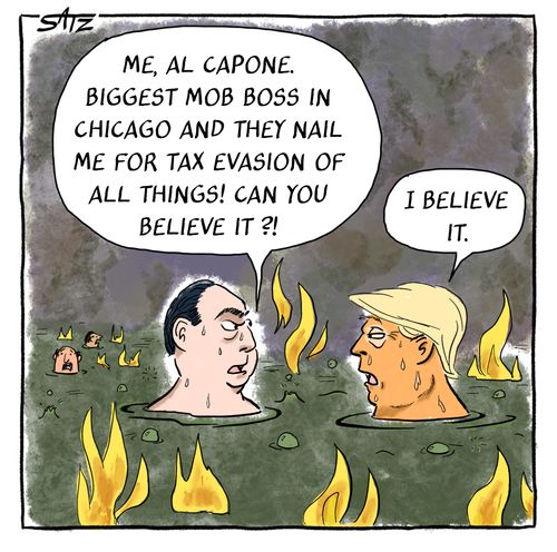 "Me, Al Capone. Biggest mob boss in Chicago and they nail me for tax evasion of all things! Can you believe it?!"