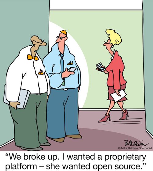"We broke up. I wanted a proprietary platform - she wanted open source."