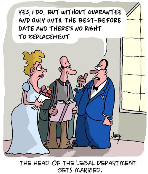 The head of the legal department gets married