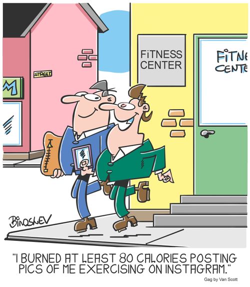 "I burned at least 80 calories posting pics of me exercising on Instagram."