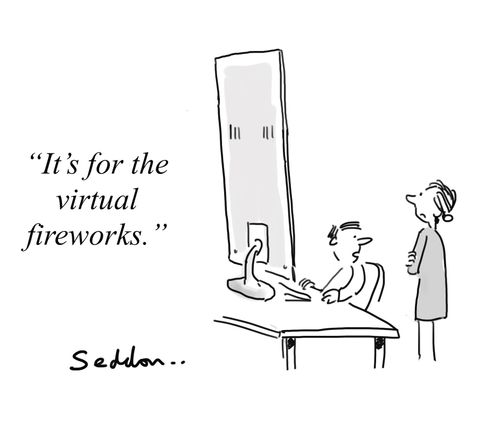 "It's for the virtual fireworks."
