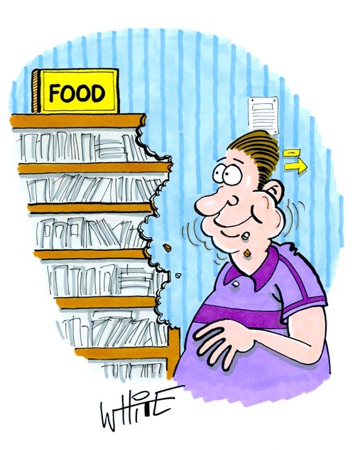 Edible food section in the library.