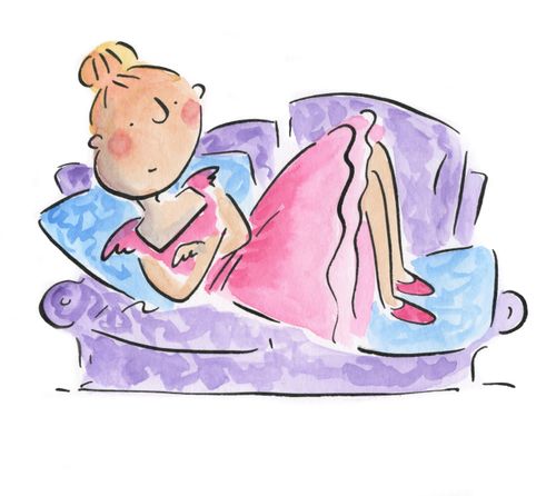 Ballet dancer on a sofa