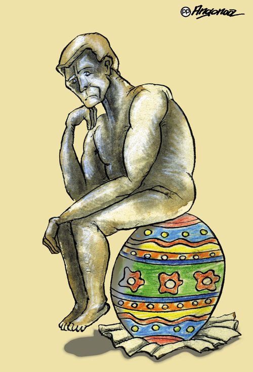 The thinker Easter egg