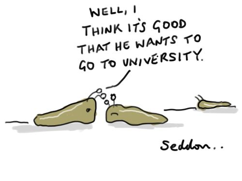 "Well, I think it's good that he wants to go to university."