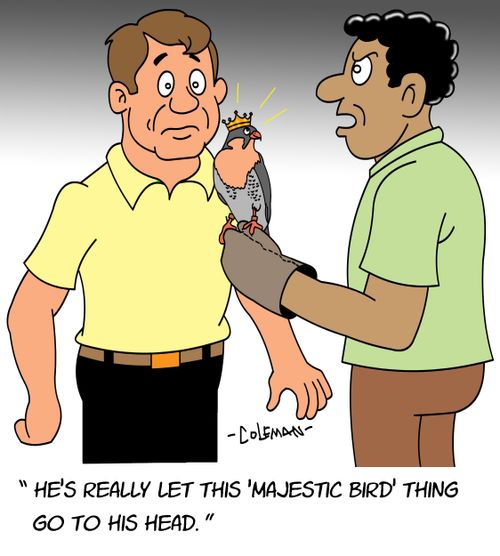"He's really let this 'majestic bird' thing go to his head."