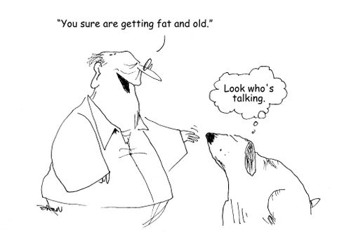 "You sure are getting old and fat."